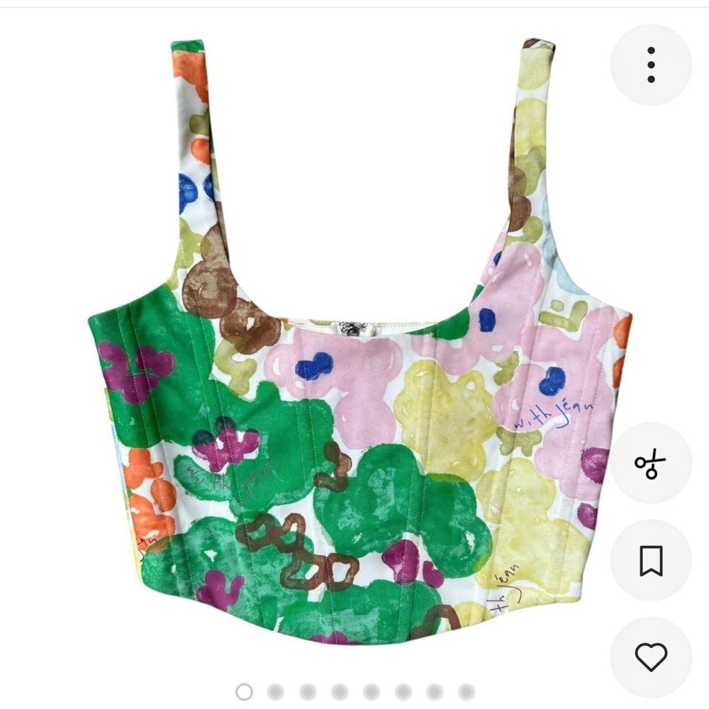 With jean corset top